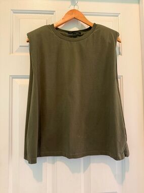 All Saints Olive Sleeveless Boxy Tank